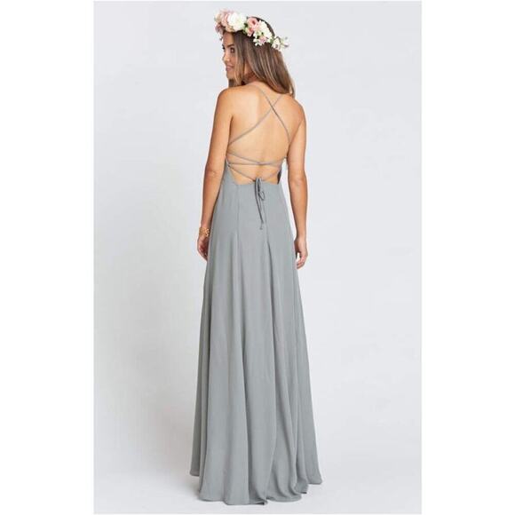 NWT Show Me Your Mumu Godshaw Goddess Gown Bridesmaid Dress Charcoal Size L - Picture 5 of 12